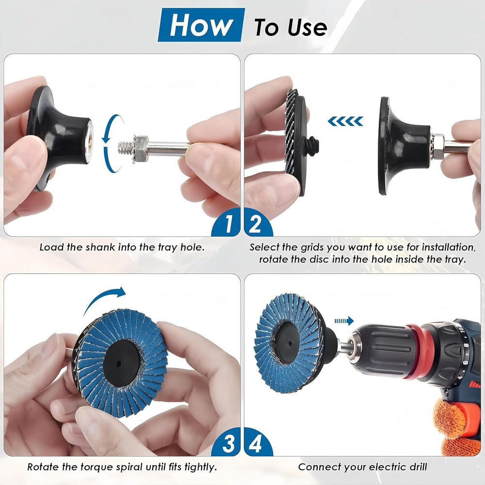 2 Inch Flap Disc, 72Pcs Roll Lock Flap Wheel Set – 40/60/80/120 Grit with 1/4...