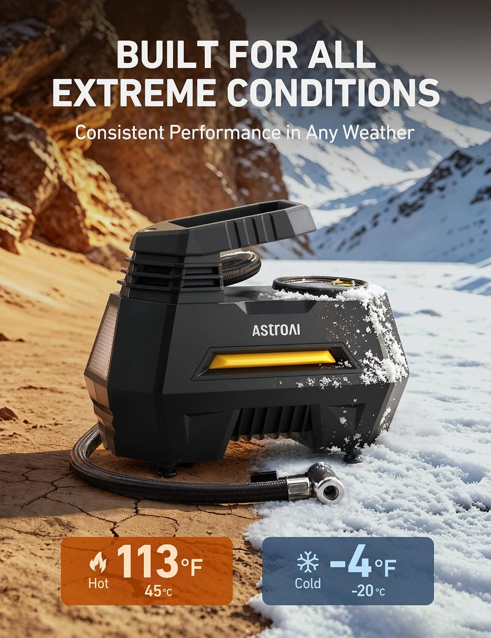 AstroAI AIRUN H1 Tire Inflator Portable Air Compressor,Fast Inflation Electri...
