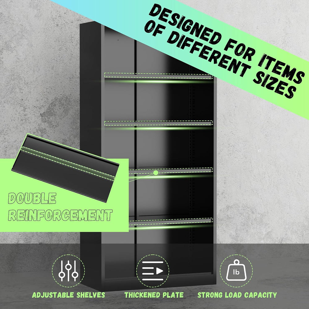 Bonusall 72" Metal Garage Storage Cabinet - 900lbs Heavy Duty Steel Cabi...