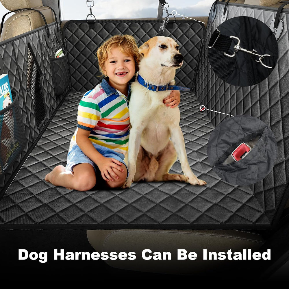 Back Seat Extender for Dogs, Non-Slip Dog Car Seat Cover for Back Seat with H...