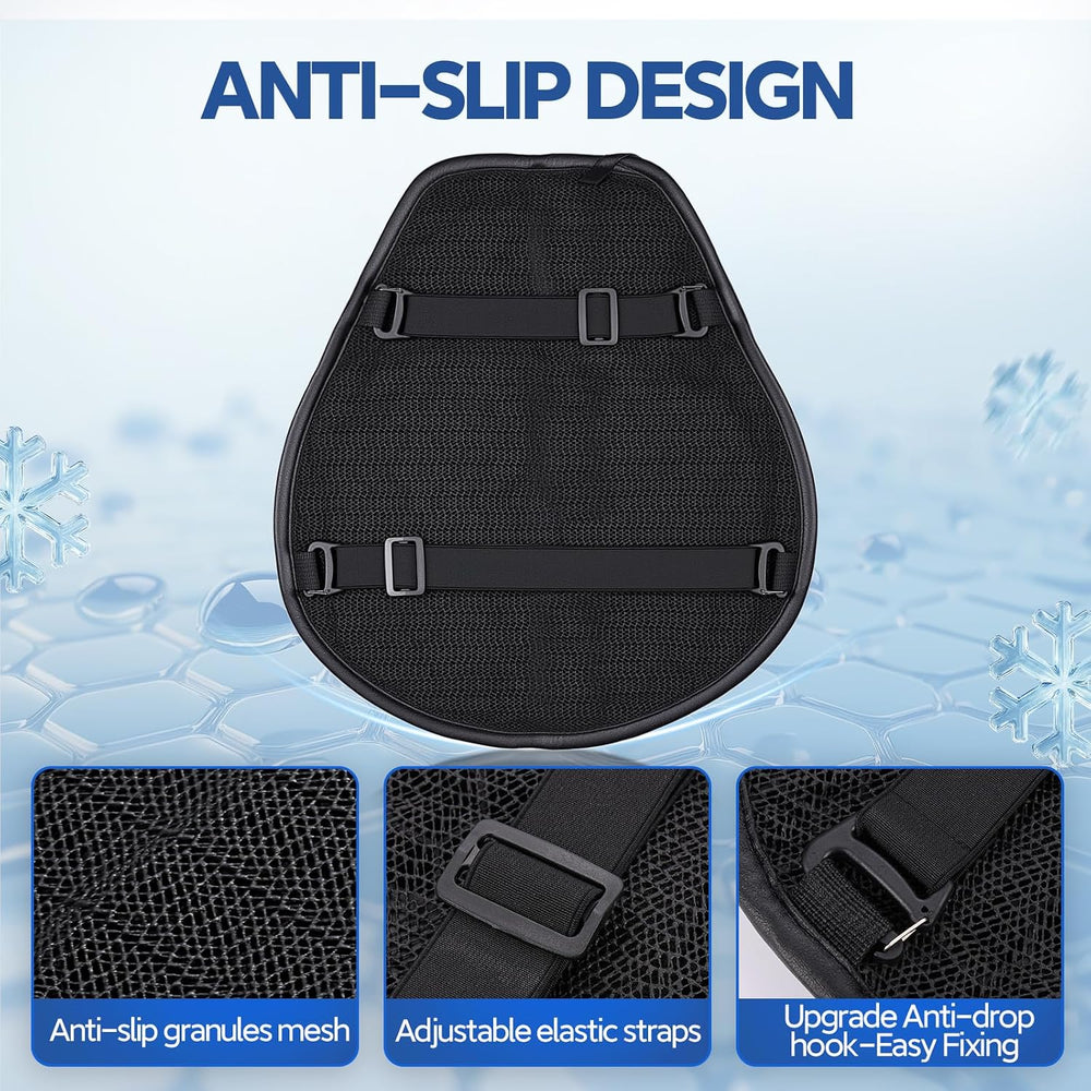 Motorcycle Gel Seat Cushion Large 3DHoneycomb Structure Shock Absorption Fold...