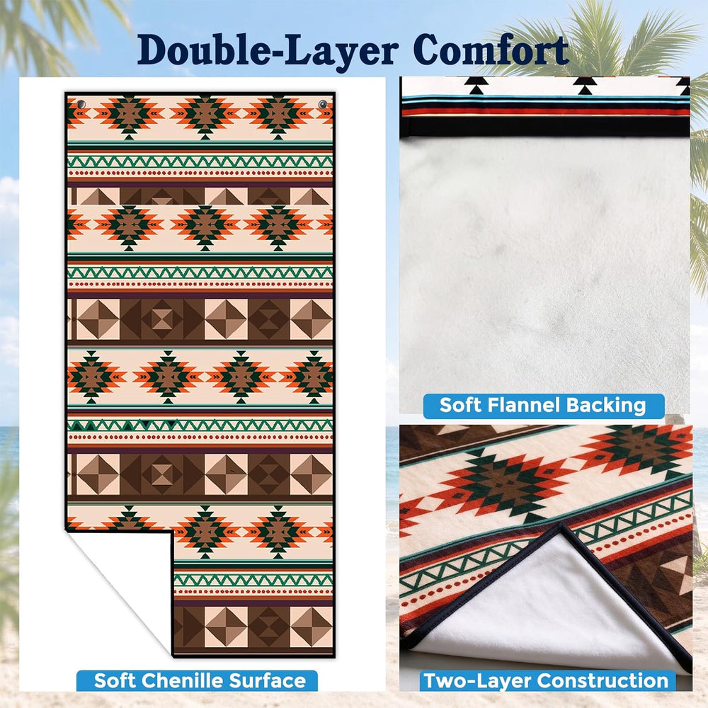 Chenille Car Seat Cover Towel, 2-Pack, Southwest Beige
