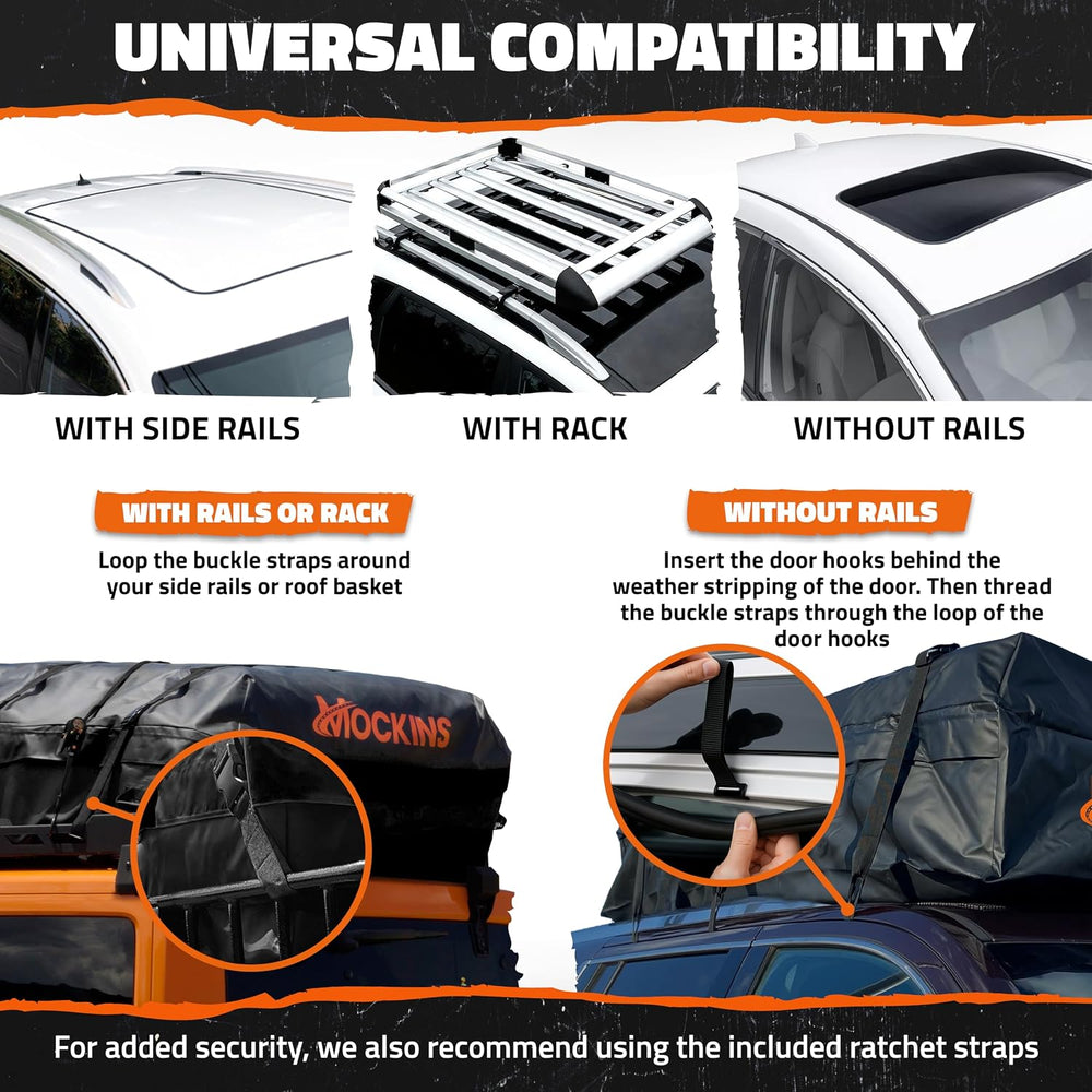 Mockins XXL 50 CuFt Heavy Duty Car Rooftop Cargo Carrier Bag 85"x50&quot...