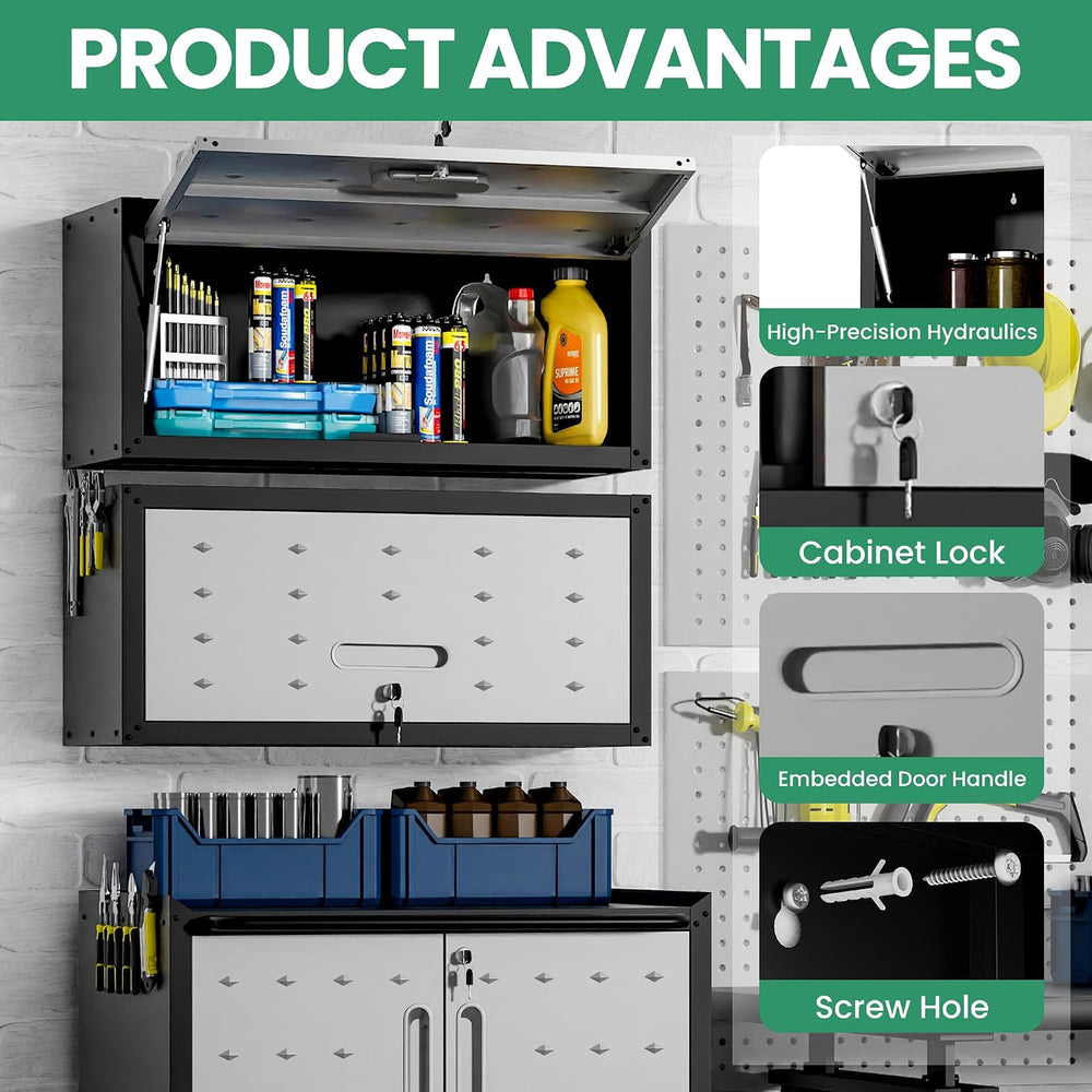 10-Piece Heavy Duty Steel Garage Cabinet System | All-in-One Modular Garage C...