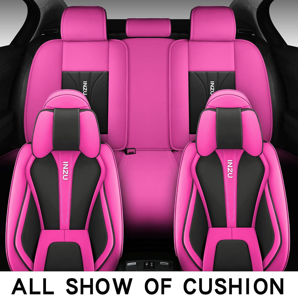 INZU Cute Rabbit Comfortable Leather Auto Car Seat Covers Front & Rear Se...