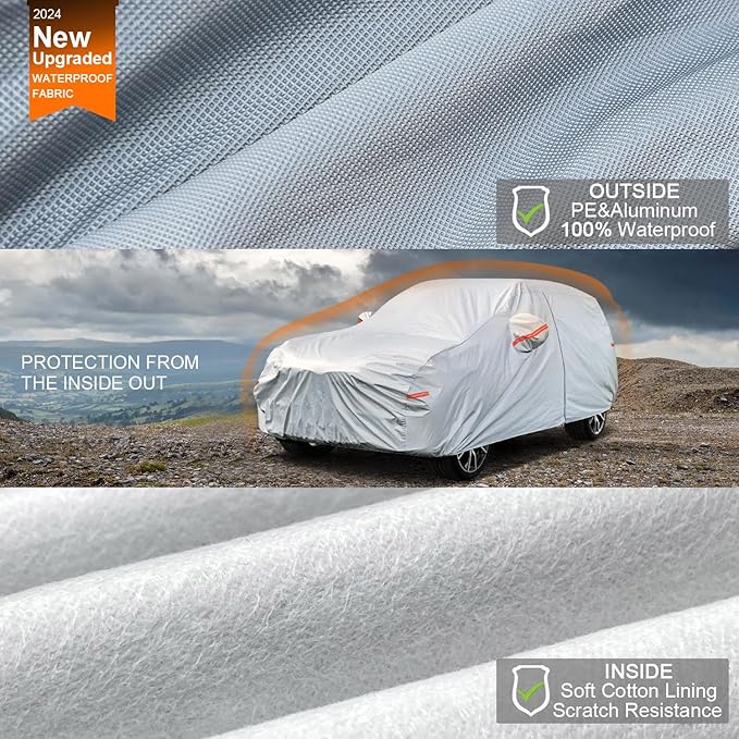 Kayme 6 Layers SUV Car Cover Waterproof All Weather, Outdoor Full SUV Cover