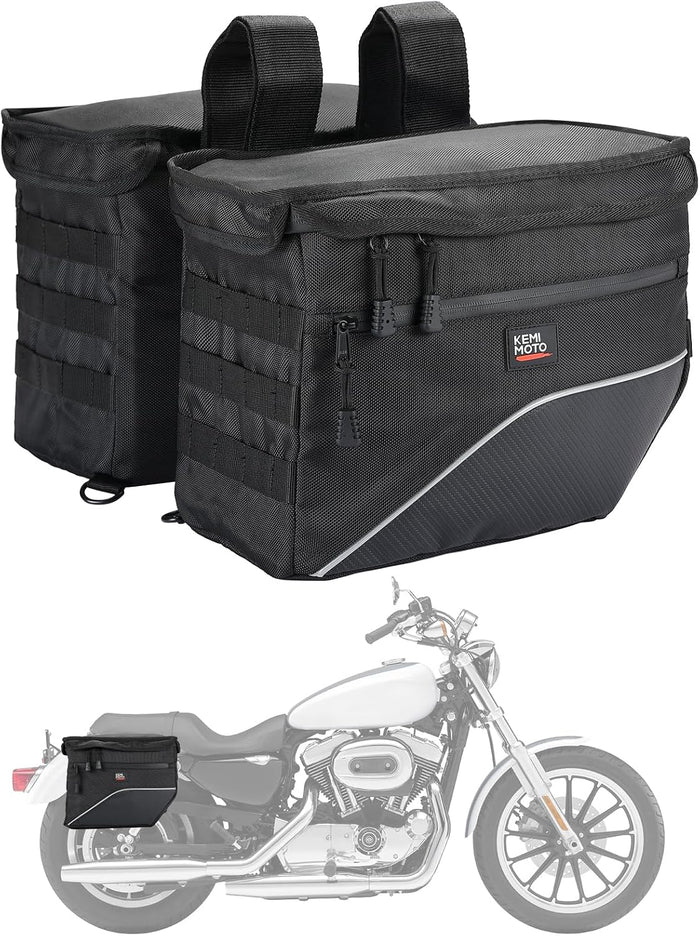 KEMIMOTO Upgrade Motorcycle Saddle Bags Middle-Sized Throw Over Saddlebags