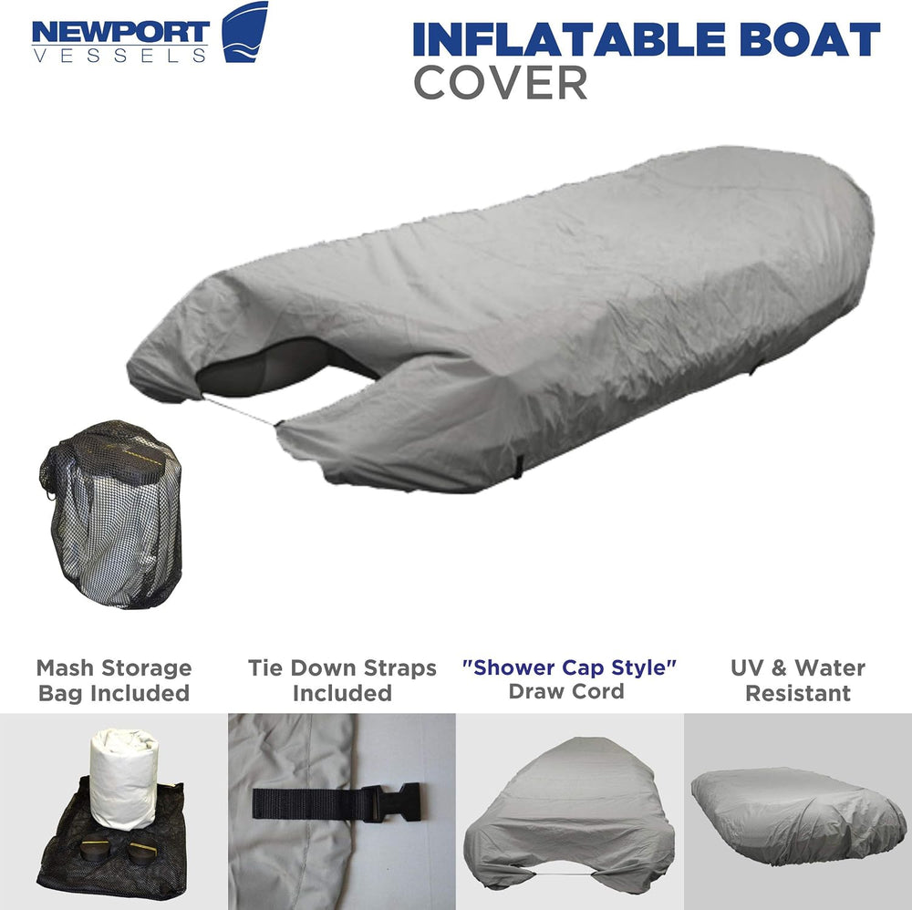 Newport UV Resistant Inflatable Dinghy Boat Cover, Grey, 10-11-Feet