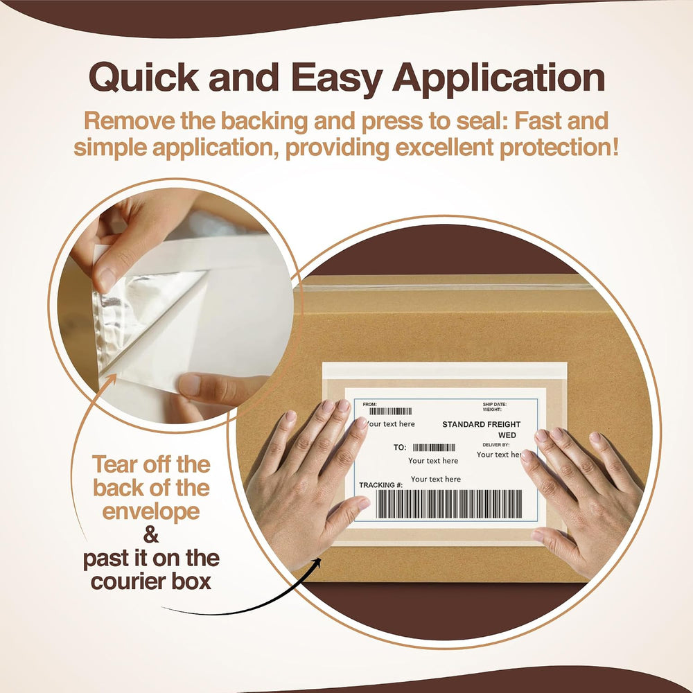 7x10 Shipping Label Sleeves 500 Pack-Strong Adhesive