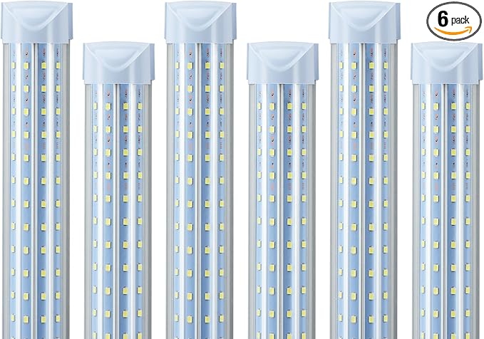 T8 LED Shop Lights 4FT Garage Light, 6 Pack 60W 9600LM 6000K Daylight Work