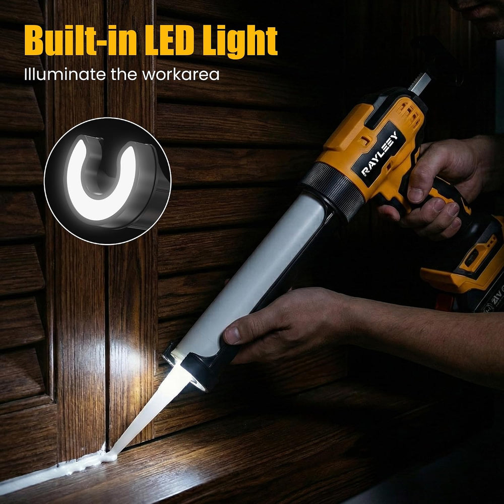 Electric Caulking Gun, Battery Powered Caulk Gun with 2 x 2000mAh Batteries, ...