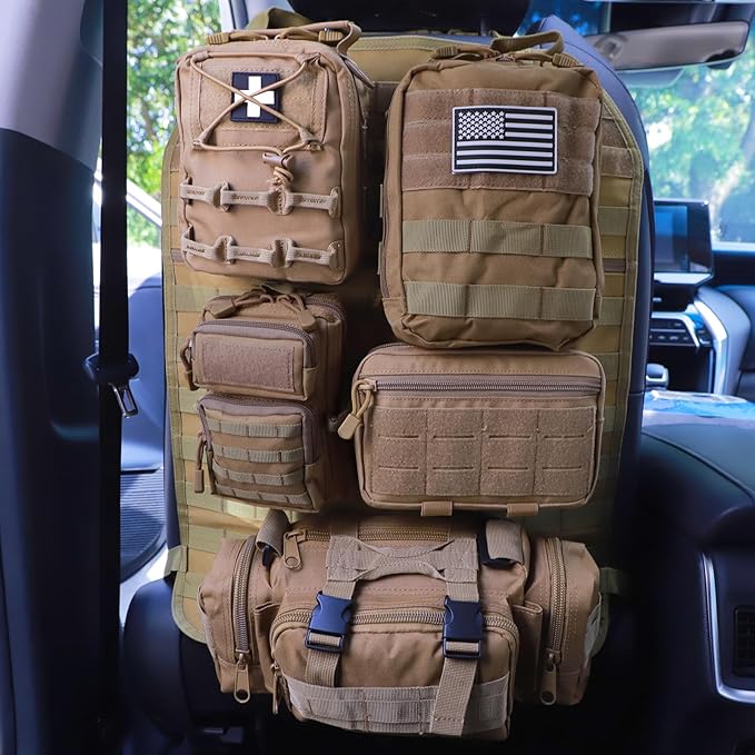 Universal Tactical Seat Back Organizer Vehicle Molle Panel Organizer Storage