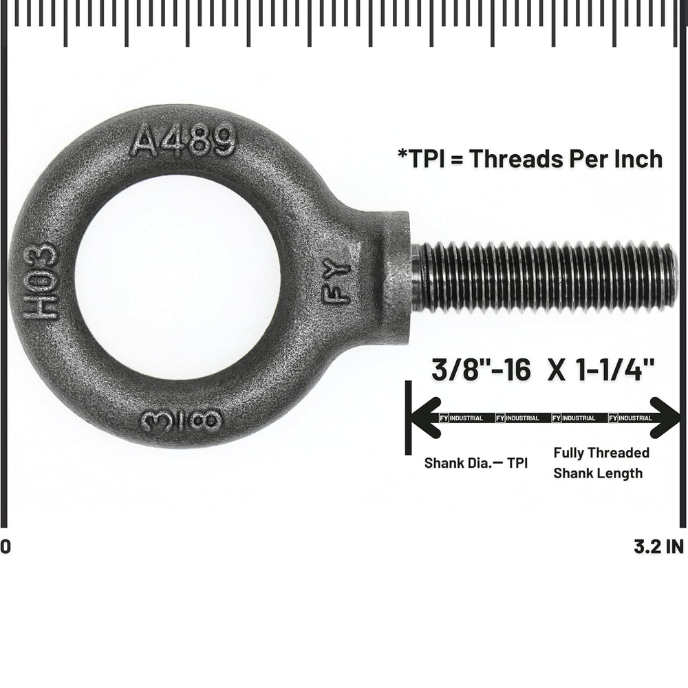 Case of 60 Pcs Lifting Shoulder Eye Bolts 3/8"-16 X 1-1/4"