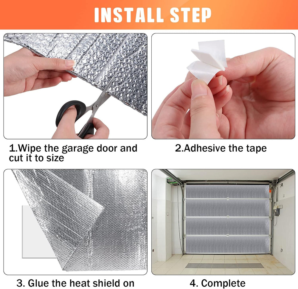 Gerrii 8 Pcs Garage Door Insulation Kit Double Bubble Insulation Panels Refle...