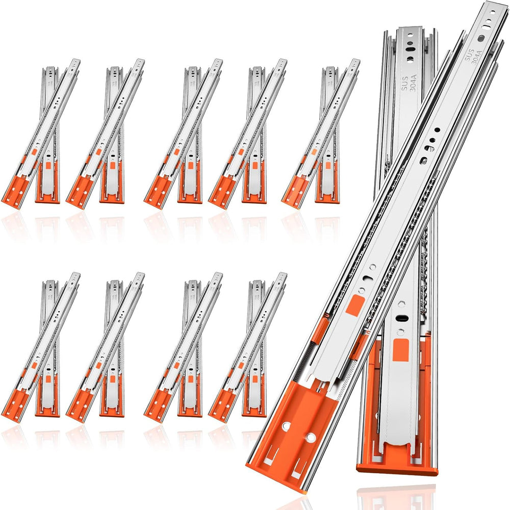 22" Soft Close Drawer Slides, Stainless Steel Full Extension Side Mount ...