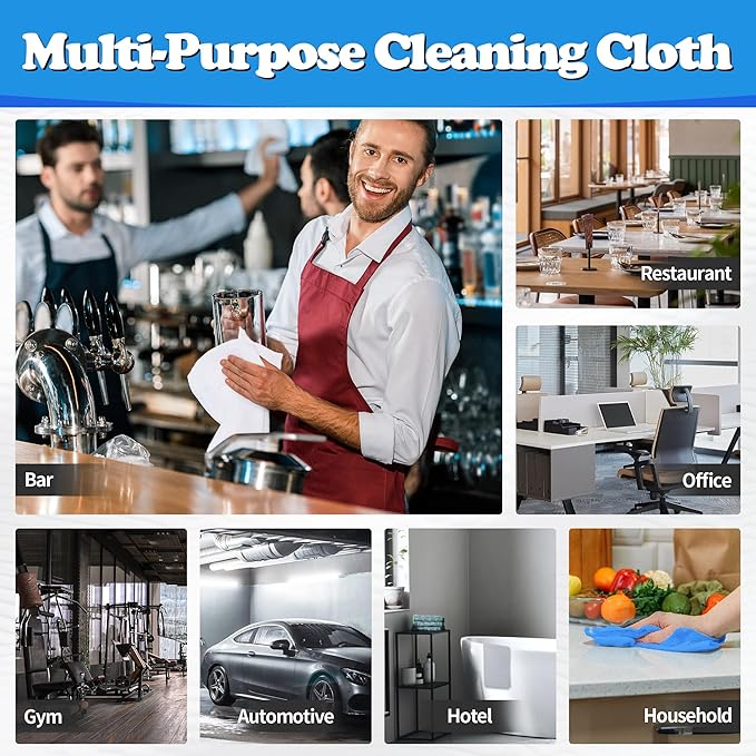 FIXSMITH Shop Towels, Microfiber Cleaning Cloth Bulk, 200 Pack Microfiber Towels
