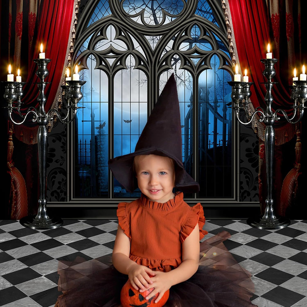 Halloween Backdrop Vampire Medieval Gothic Halloween Party Backdrop 7x10 ft