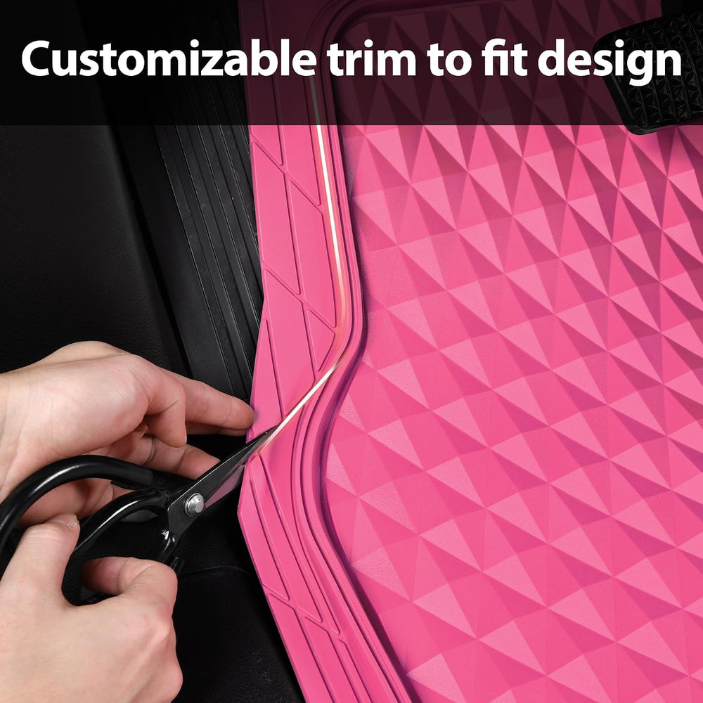 CAR PASS Heavy Duty Rubber Hot Pink Car Floor Mats & Cargo Liners, Deep D...