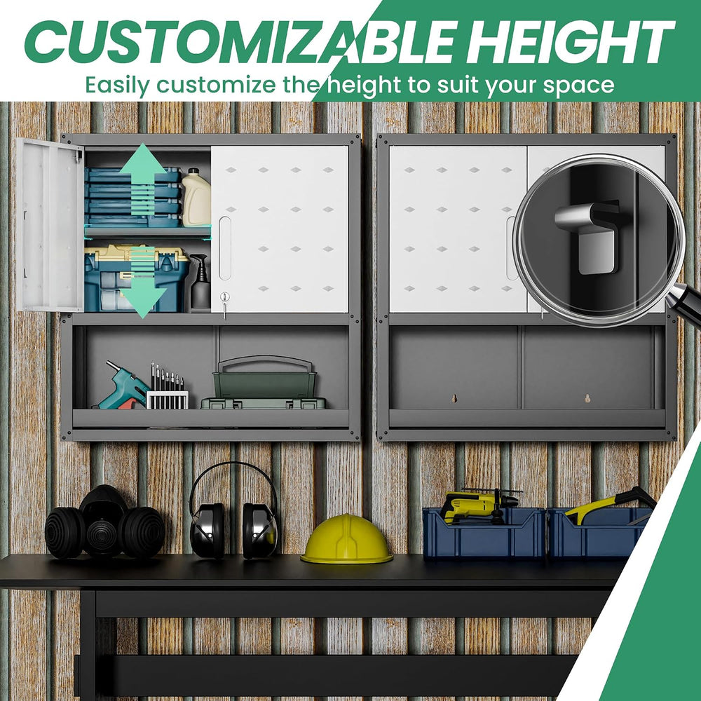Garage Cabinet System | Heavy Duty Steel All-in-One Modular Garage Cabinet Se...