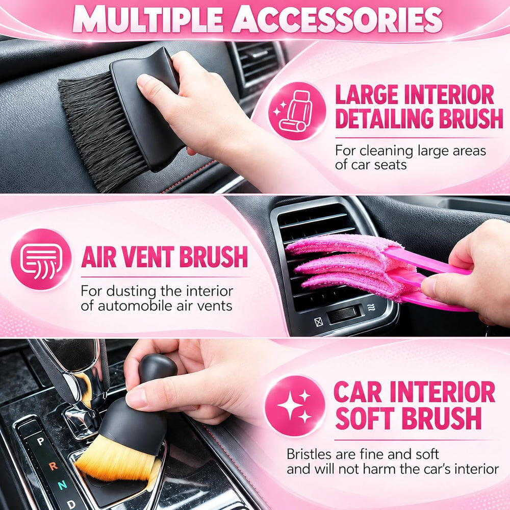 Thinklearn Car Cleaning Kit With High Power Car Vacuum Detailing Kit