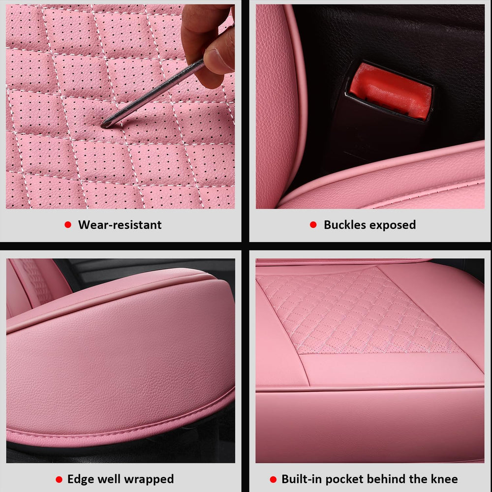 MIROZO Car Seat Covers Full Coverage for SUV Sedan Truck,Pink Full Set