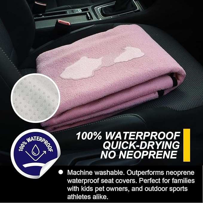 Back Seat Cover for Car Trucks Van SUV, Waterproof Rear Bench Towel Seat Covers