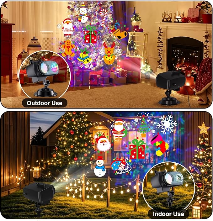 2025 Upgrade Christmas Halloween Projector Lights Outdoor Decorations, COOLWU...