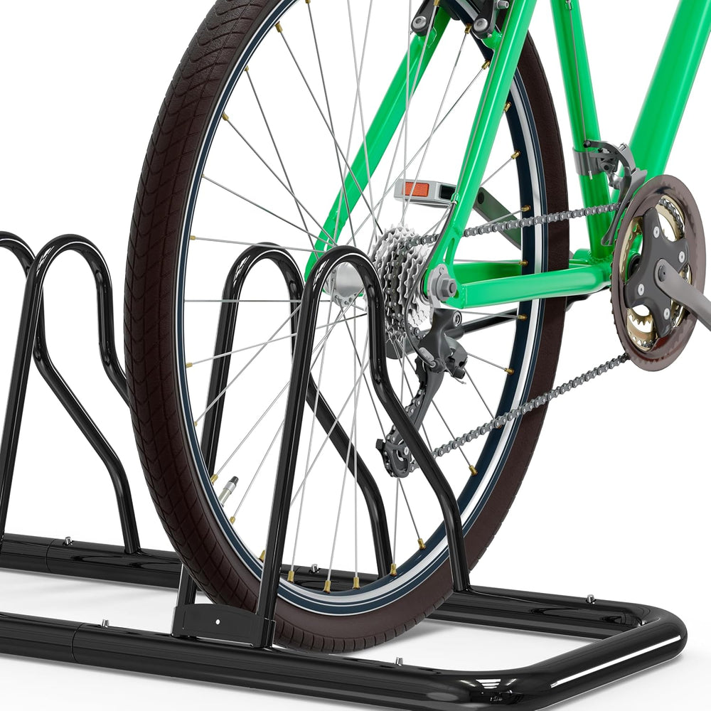 Simple Houseware 5-Bike Adjustable Floor Storage Rack for Garage, Black