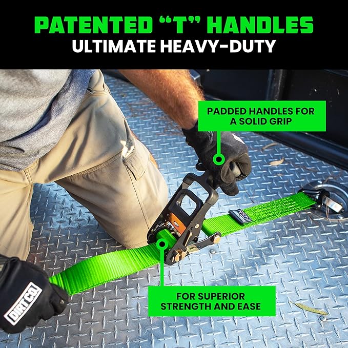 Rhino USA Car Tie Down Straps for Trailers (4-Pack)