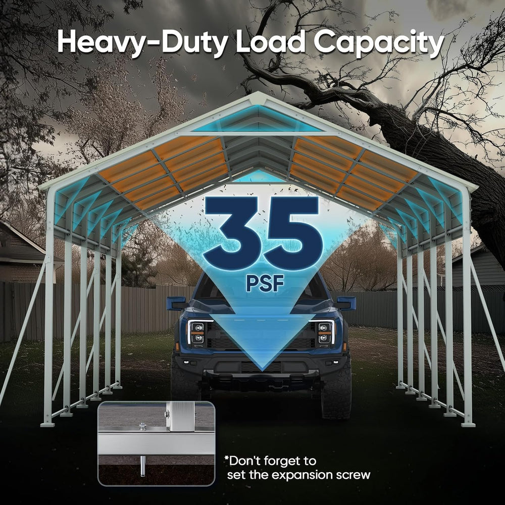 Quictent 13x26 FT Heavy Duty Metal Carport, Reinforced Steel Shelter