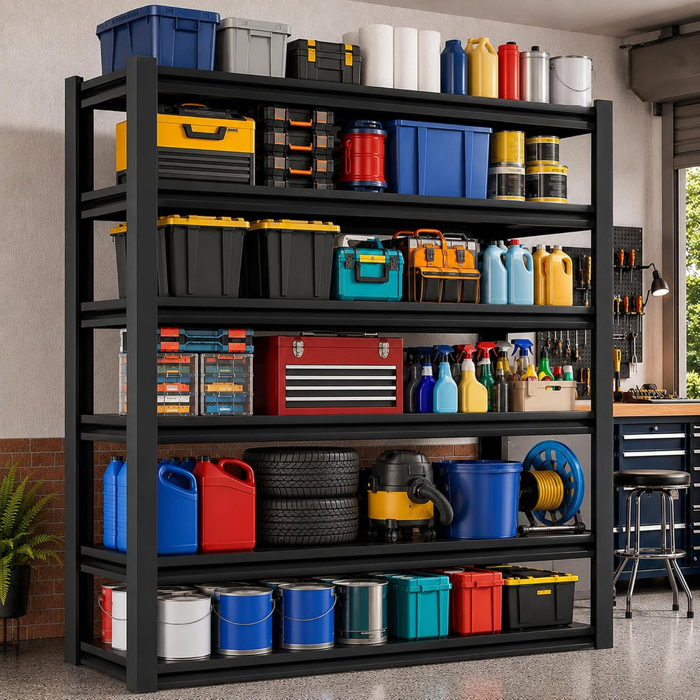 SAWJEC 48" W x 18" D x 82.5" H Tall Heavy Duty 6 Tier Garage S...