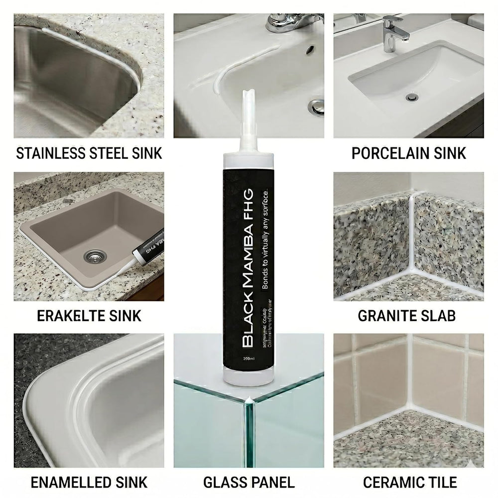 Black Mamba FHG High Tack Undermount Sink Adhesive | MS Polymer Sealant | Hea...
