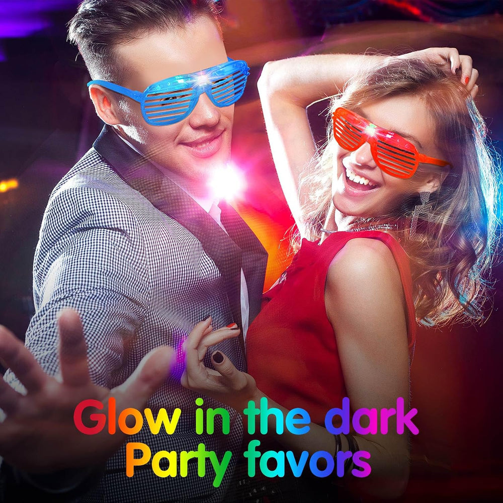 Honoson 102 Pcs LED Light Up Glasses, Glow Shutter Glasses, Glow in the Dark ...
