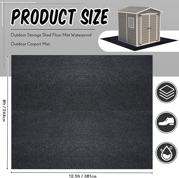 Haull Outdoor Storage Shed Floor Moat Waterproof Outdoor Carport Mat Thickened