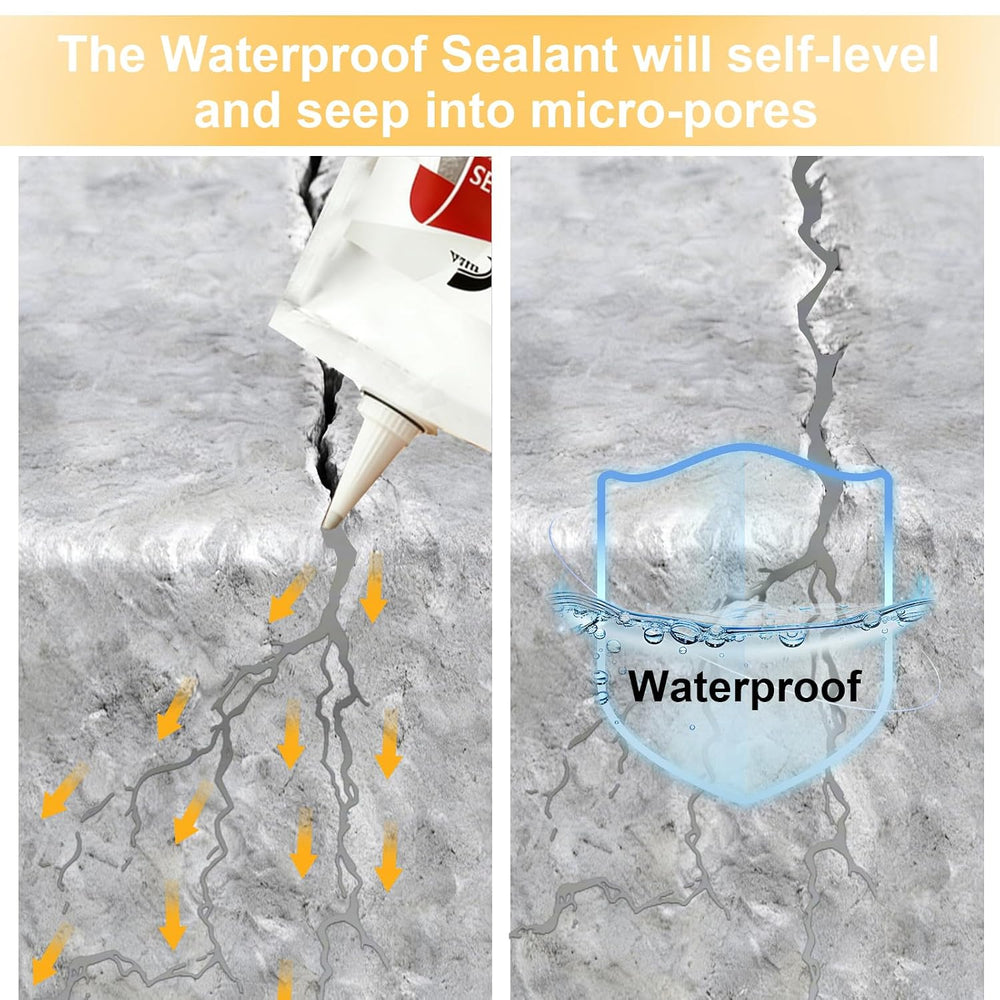 Concrete Crack Filler, 4PC High Elasticity Self-Leveling Sealant - Waterproof...
