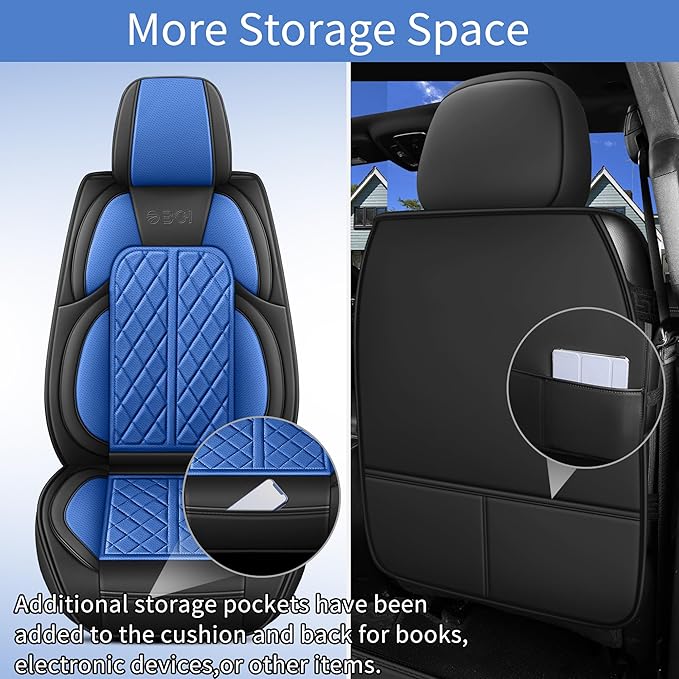 Car Seat Cover Custom Fit for Dodge Ram 1500 2500 3500 2002-2024 Faux Leather