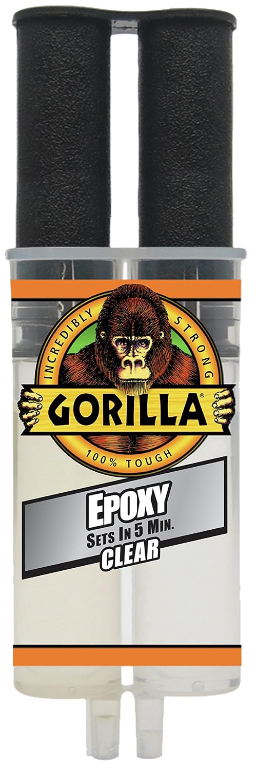 Gorilla 2 Part Epoxy, Clear Epoxy, 0.85 Ounce Syringe - 5 Minute Set, Incredi...