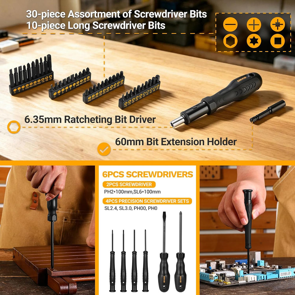 DEKOPRO 218-Piece General Household Hand Tool kit, Professional Auto Repair T...