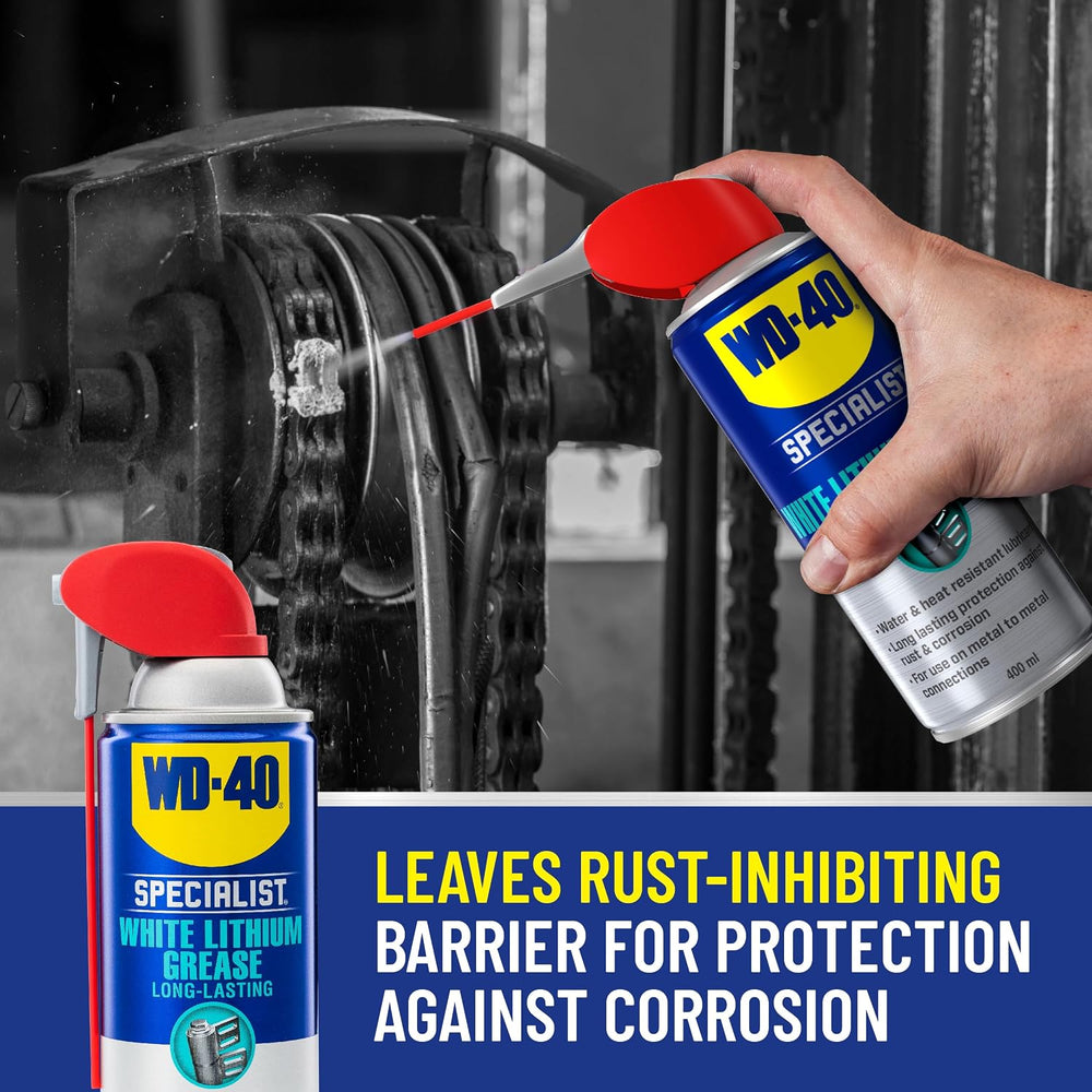 WD-40 Specialist White Lithium Grease Spray with SMART STRAW SPRAYS 2 WAYS, 1...