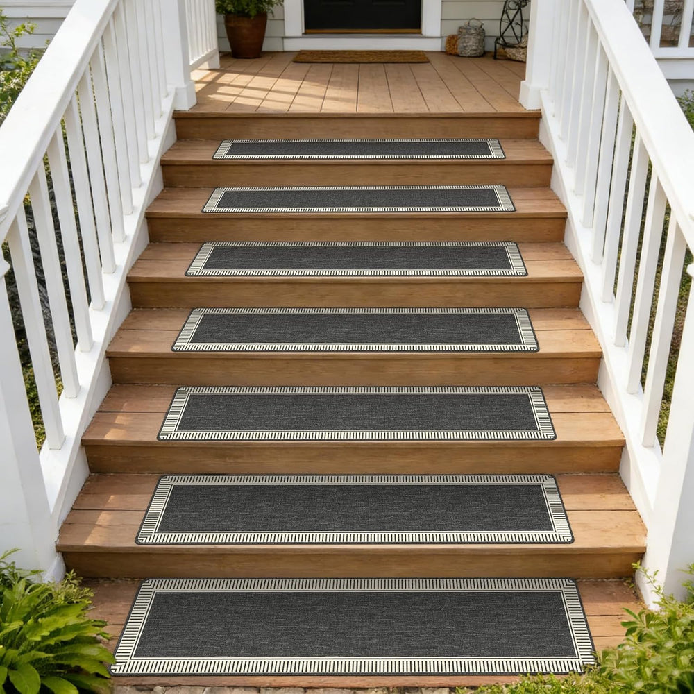 SALLOUS Outdoor Stair Treads 8” x 30” - 10-Pack Non Slip Stair Grip Tape for ...