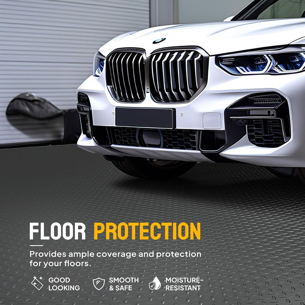 TUFFIOM 7.5 x 20 FT Garage Floor Mat, Thickened Diamond Plate PVC Garage Mats...