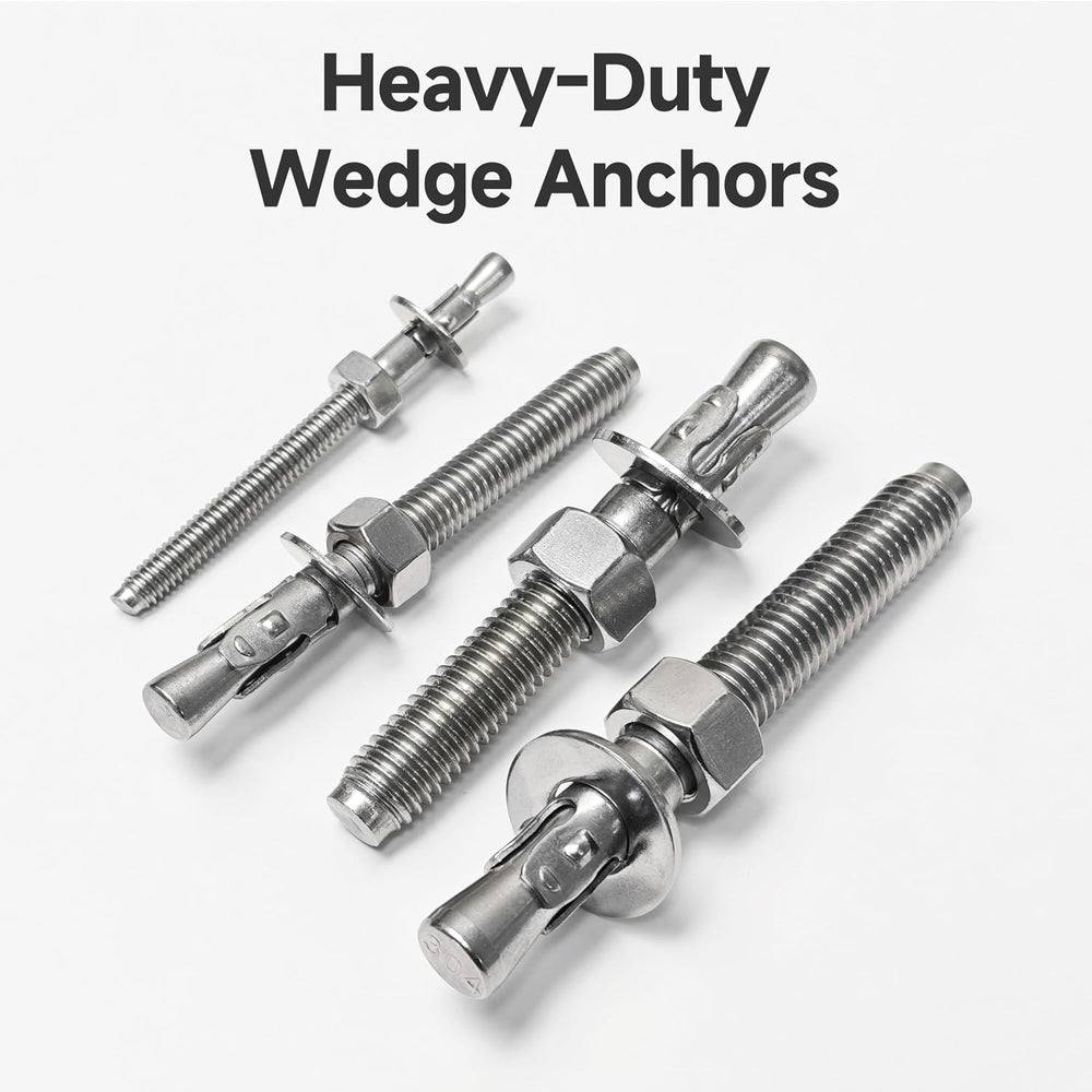 Mywish (100-Pack) 1/4" x 2-1/4" 304 Stainless Steel Wedge Anchors f...