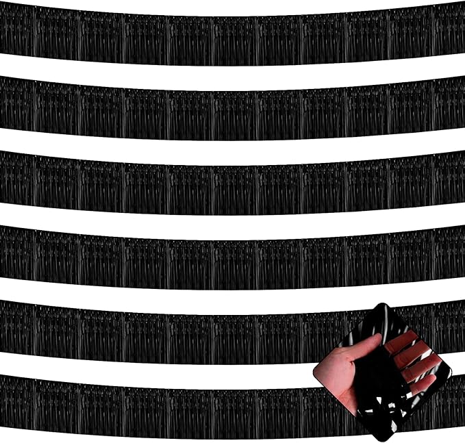 10 Pack 10 Feet Black Foil Fringe Garland Metallic Tinsel Streamers Banner Wa...