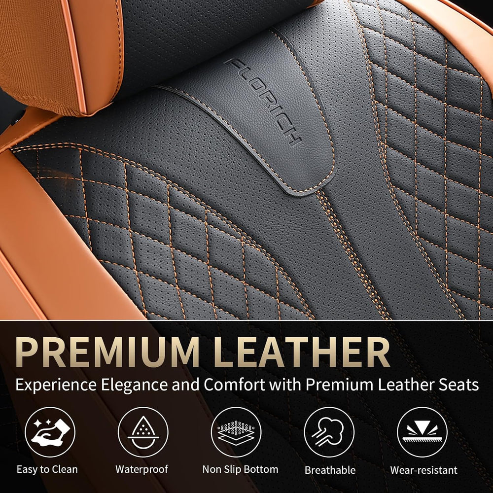 Leather Seat Covers for Cars Front Car Seat Cover Premium Automotive Seat Cov...