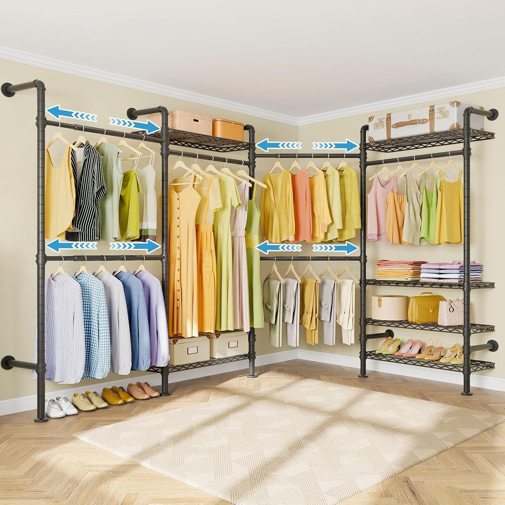 Timate L4 L Shape Garment Rack Heavy Duty Clothes Racks for Hanging Clothes, ...