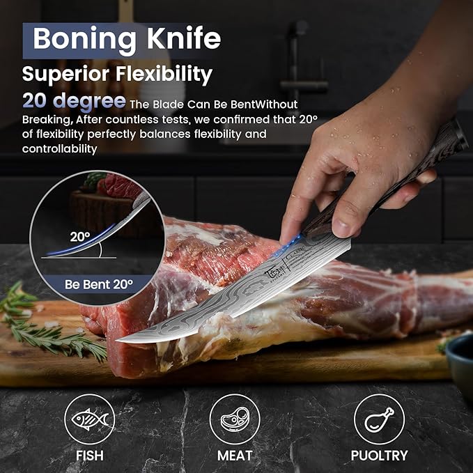 Butcher Knife Set, Breaking & Boning Knife, Japanese Style High Carbon Steel