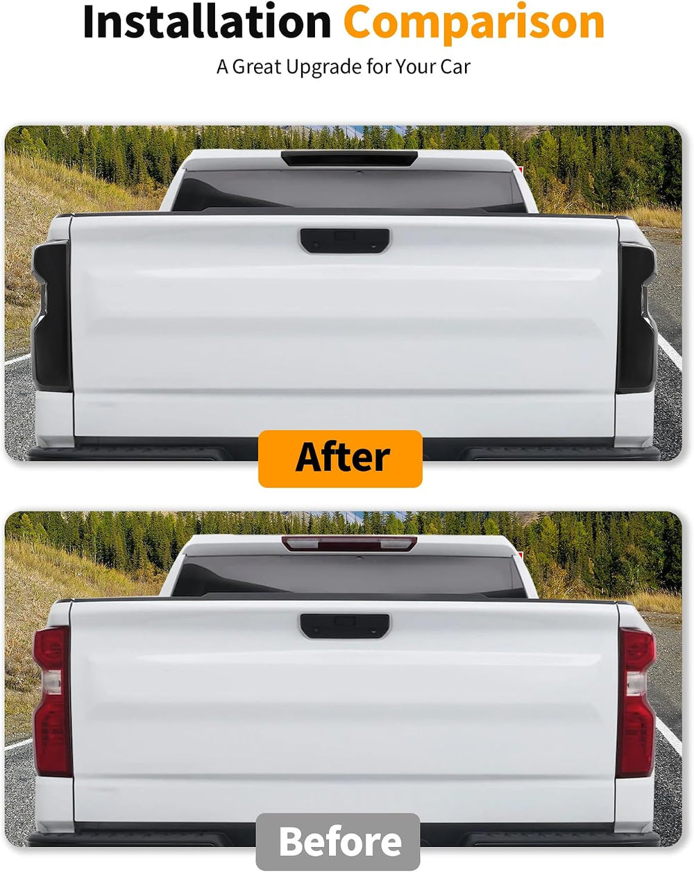 Hoolcar Smoke Black 3rd Third Brake Light Cover & Tail Light Cover Compat...