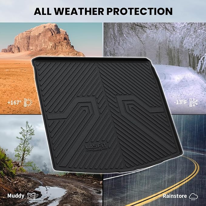 LASFIT Cargo Mat for Toyota Corolla Cross 2022-2025, Custom Fit All-Weather TPE