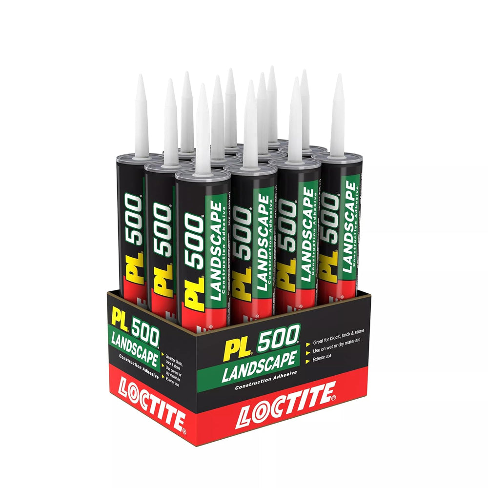Loctite PL 500 Block & Stone Construction Adhesive, Tan, 10 fl oz, 12 Pack