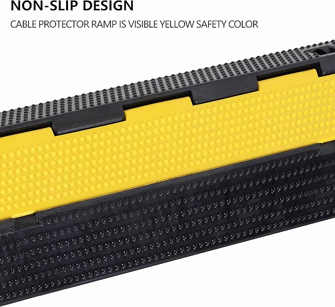 1 Pack Rubber Cable Ramp Hose Cable Protector Ramp 1 Channel 22000Lbs Load